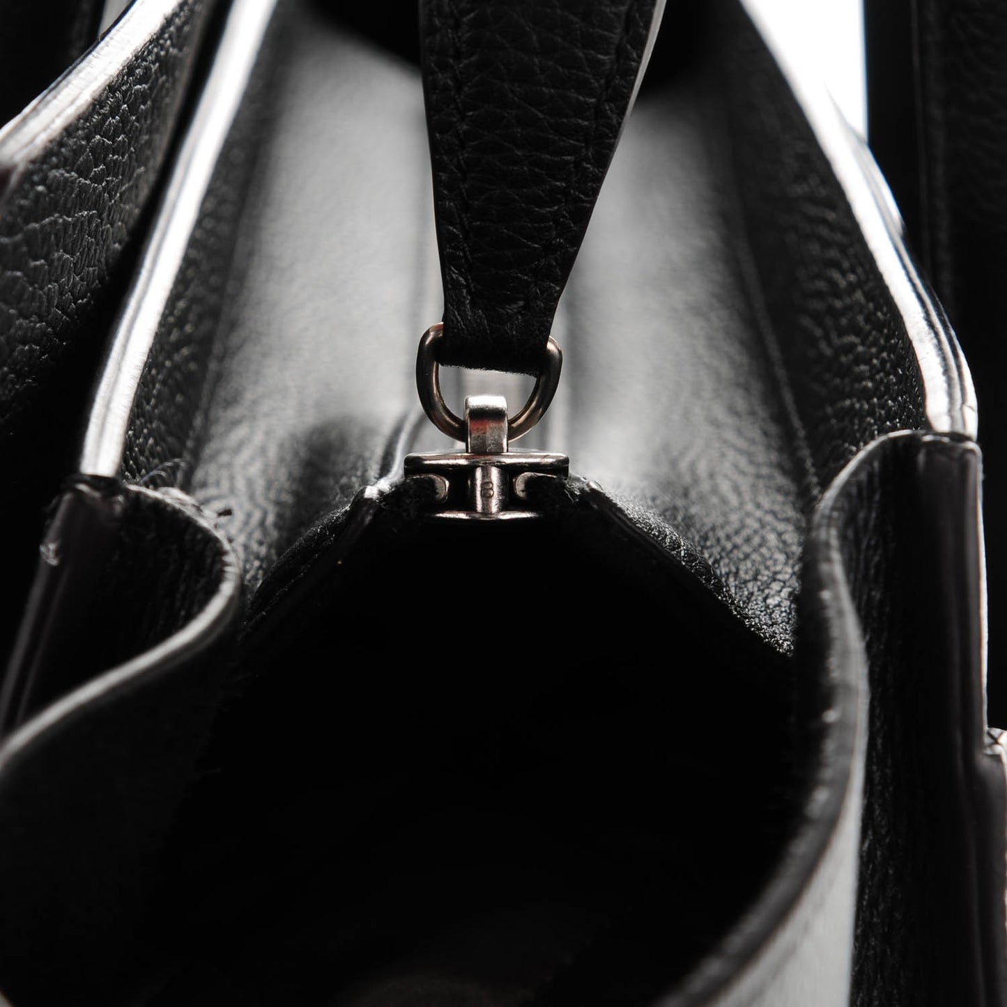 Drummed Calfskin Mini Luggage Black
