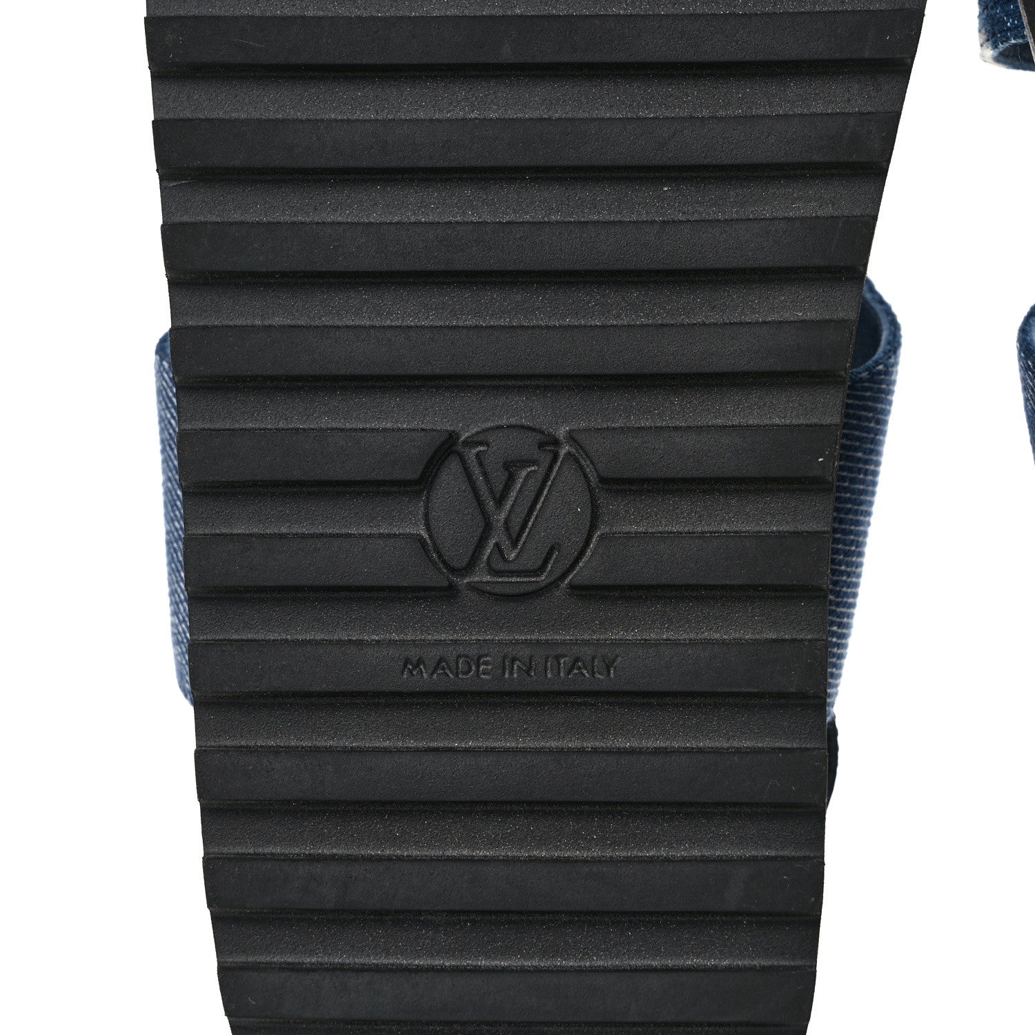 Louis Vuitton Monogram Denim Paseo Flat Comfort Sandals 39.5 Navy Blue 6 of 8