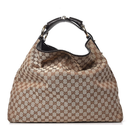 Gucci Monogram Large Horsebit Chain Hobo Dark Brown 1 of 12