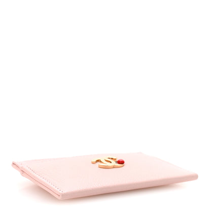 Chanel Grained Goatskin CC Apple Card Holder Light Pink 4 of 8