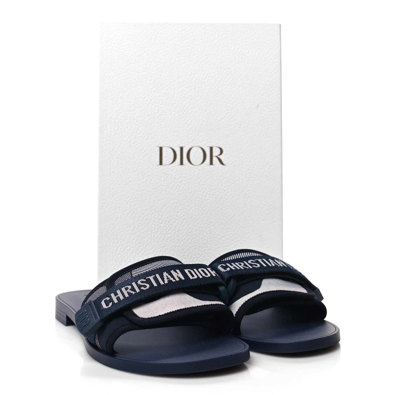 Christian Dior Technical Stretch Fabric Camouflage Dio(r)evolution Slide Sandals 39 Deep Blue 9 of 9