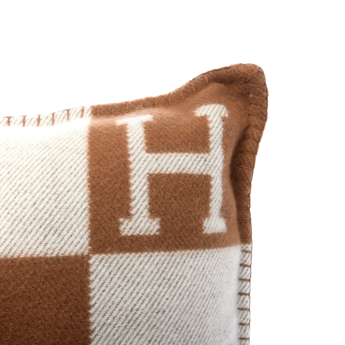 Wool Cashmere Avalon Pillow PM Ecru Camel