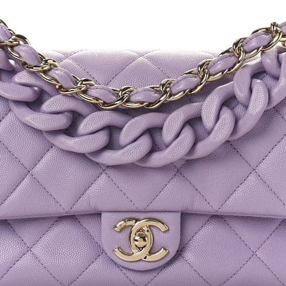 Chanel Shiny Caviar Quilted Large Funky Match Flap Lilac 8 of 10