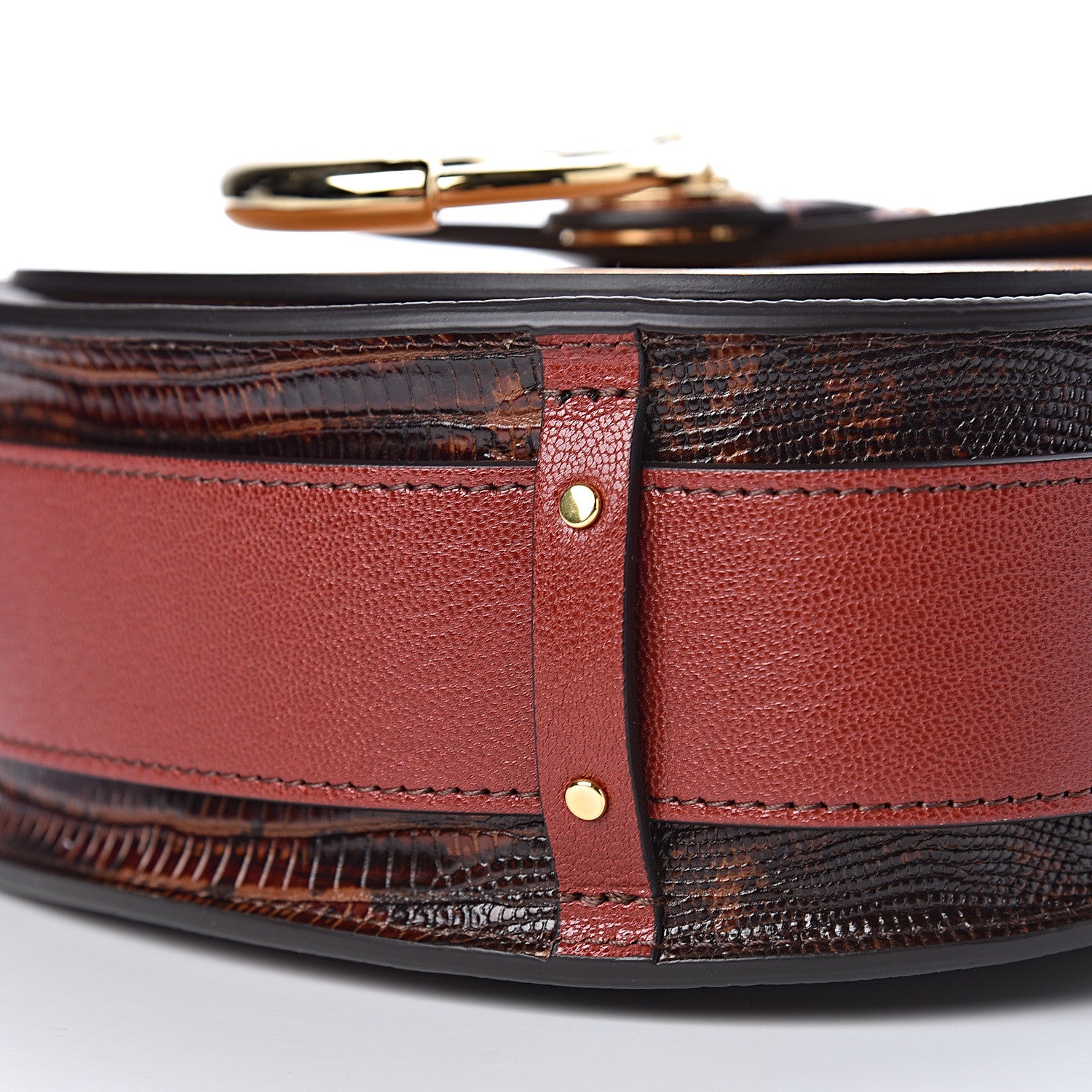 Chloe Calfskin Lizard Embossed Small Tess Bag Sepia Brown 7 of 10