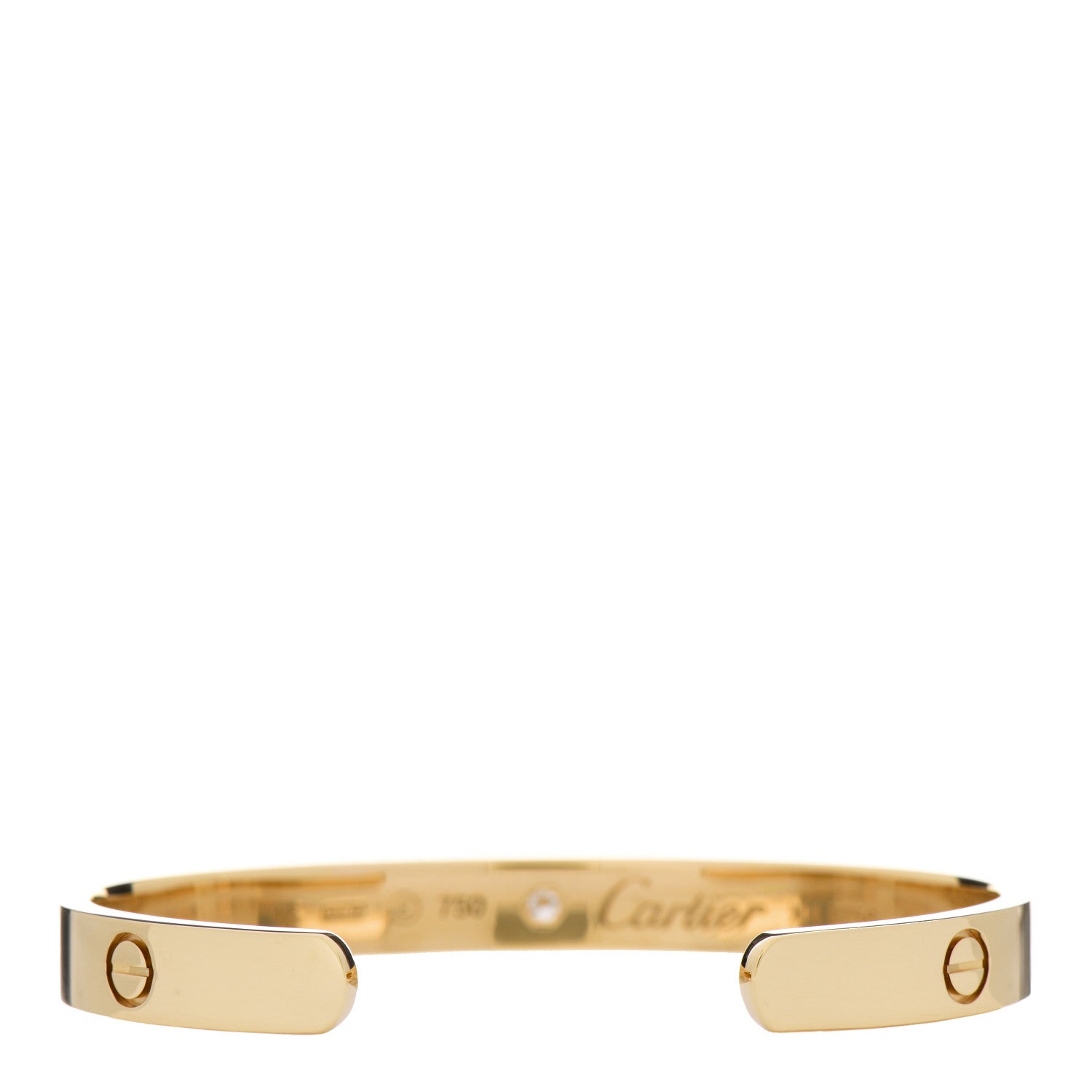 Cartier 18K Yellow Gold 1 Diamond LOVE Cuff Bracelet 16 2 of 5
