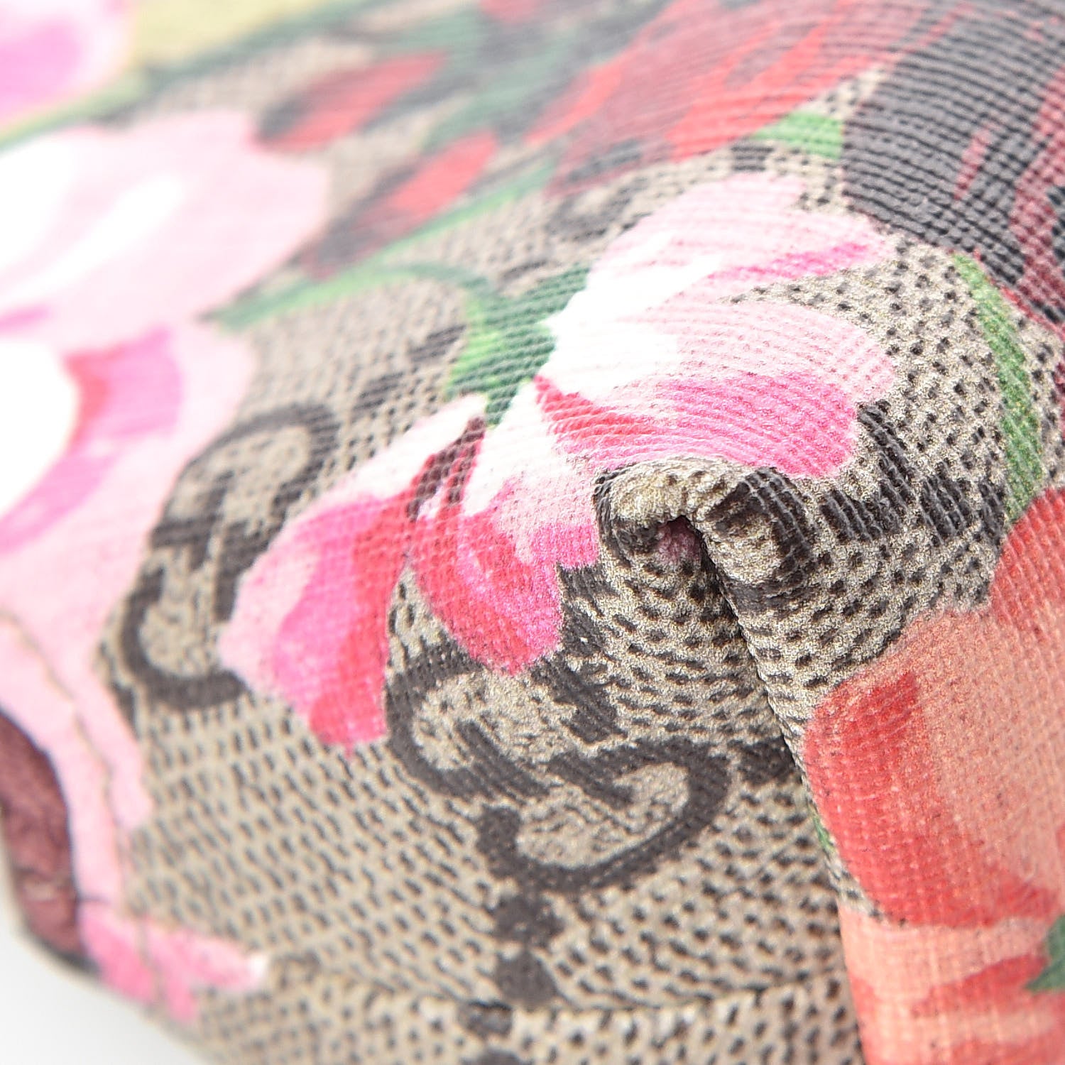 Gucci GG Supreme Monogram Blooms Small Pouch Cosmetic Case Beige Multicolor Dry Rose 9 of 11