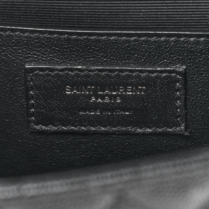 Saint Laurent Grain De Poudre Textured Mixed Matelasse Triquilt Medium Monogram Satchel Black 7 of 9