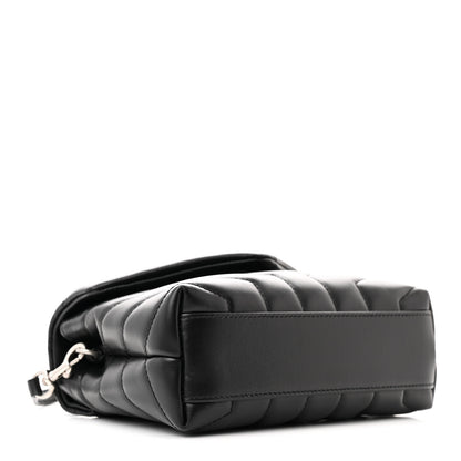 Saint Laurent Calfskin Y Quilted Monogram Toy Loulou Crossbody Bag Black 4 of 11
