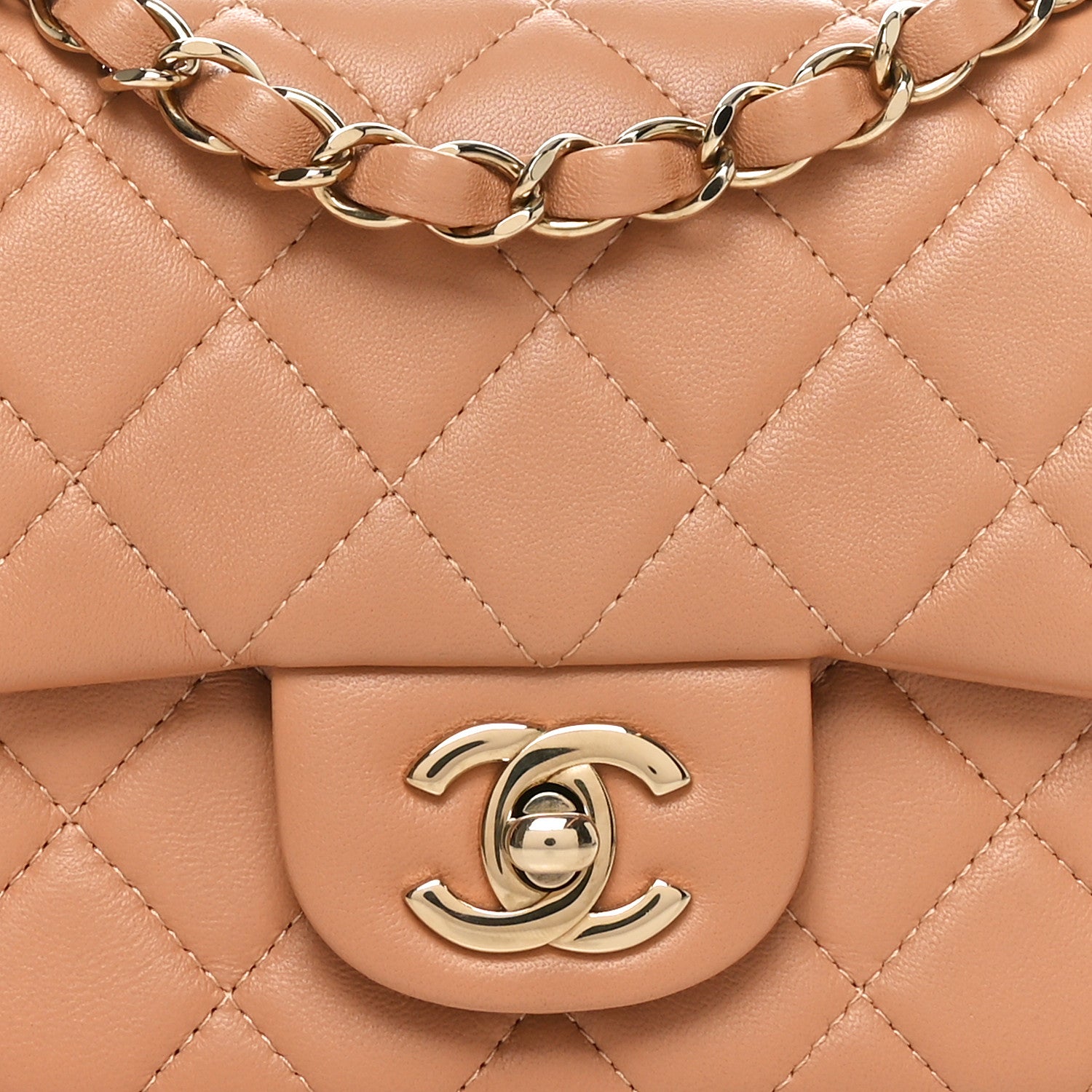 Chanel Lambskin Quilted Mini Rectangular Flap Brown 8 of 10