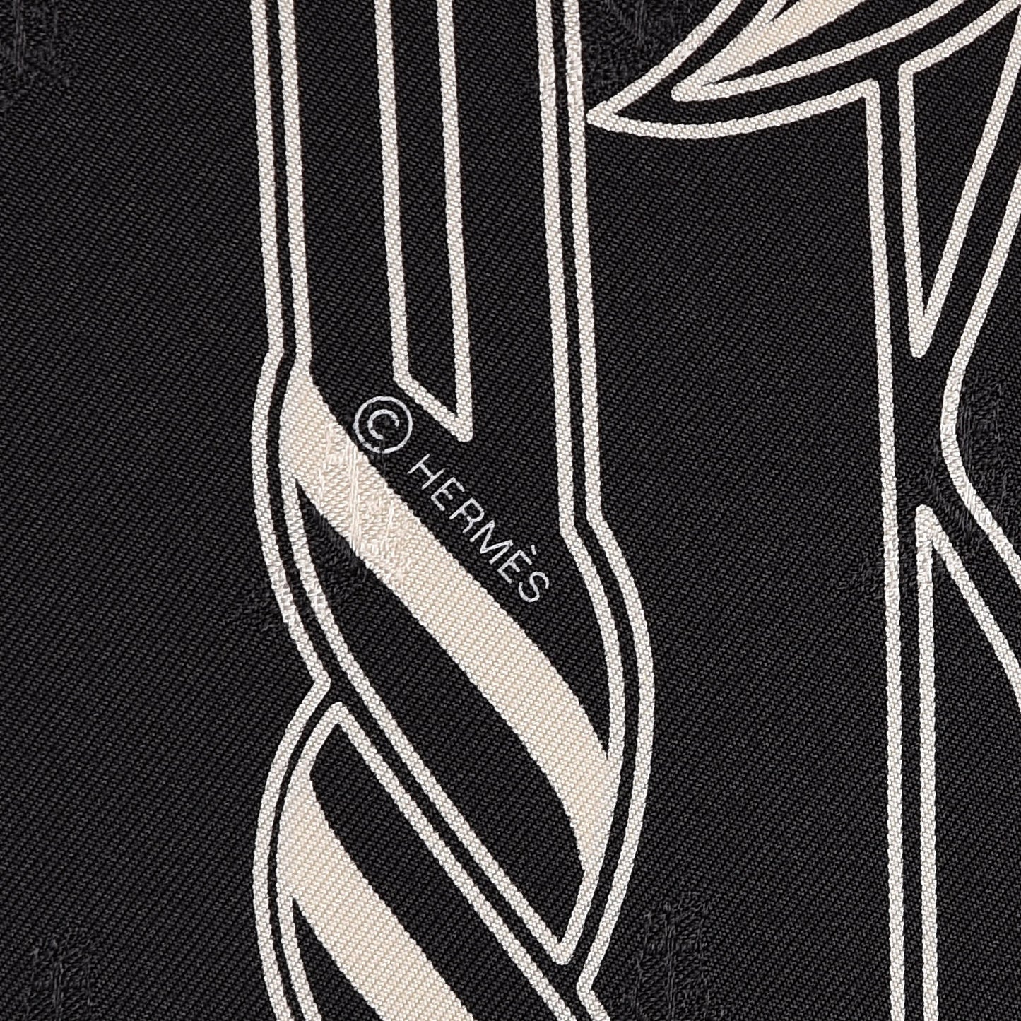 Silk Quadrige Scarf 70 Black Creme