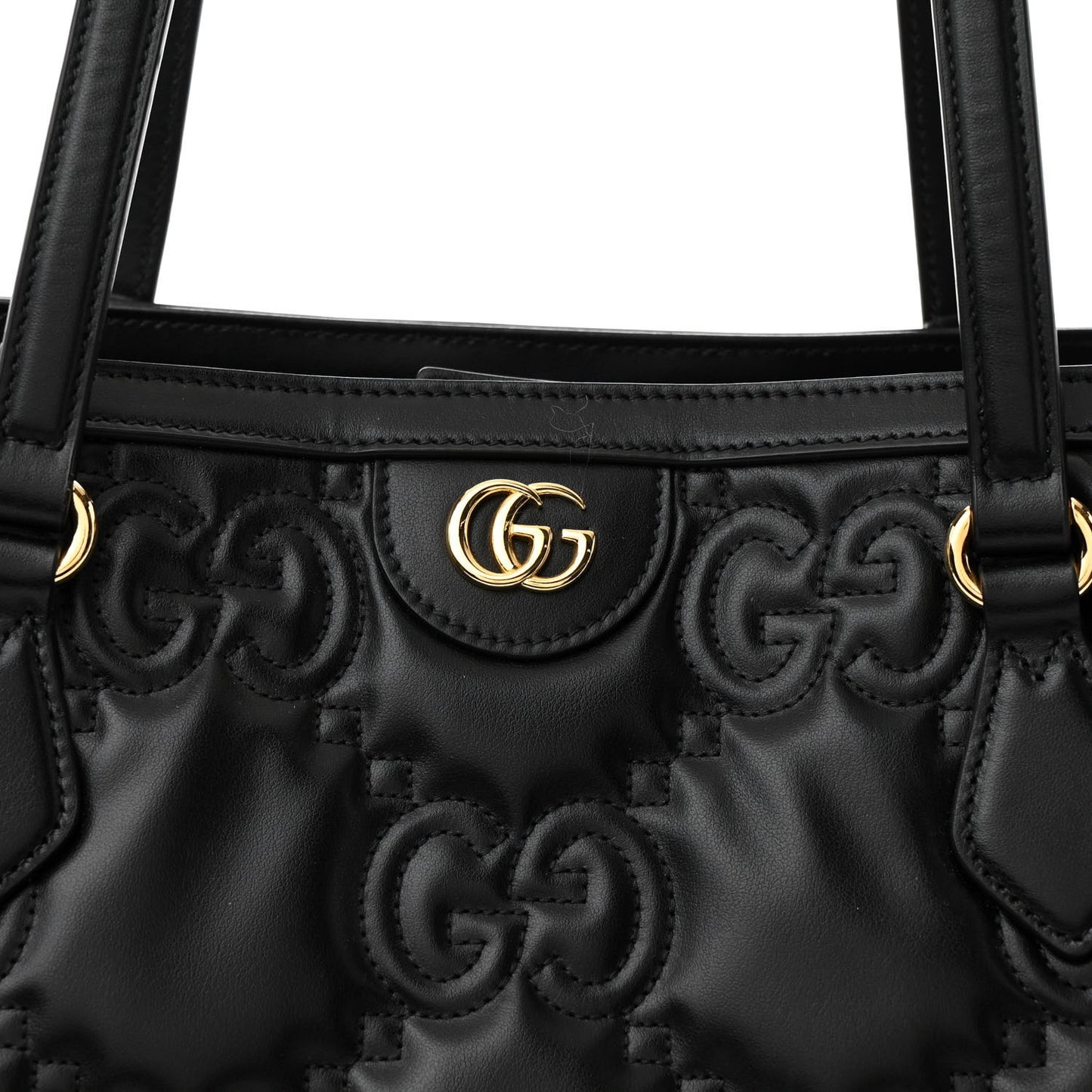 Calfskin GG Matelasse Medium Ophidia Shopping Tote Black