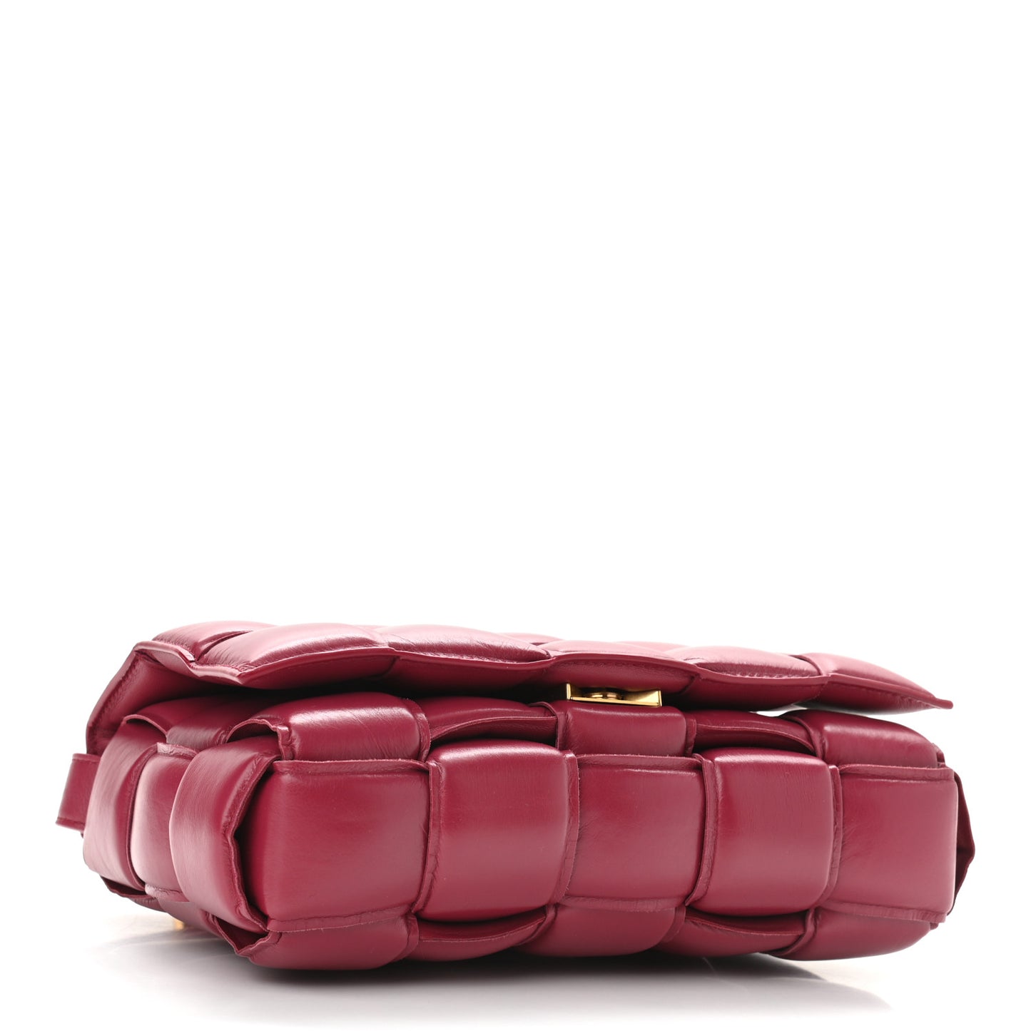Paper Calfskin Maxi Intreccio Padded Cassette Crossbody Bag Amaranto