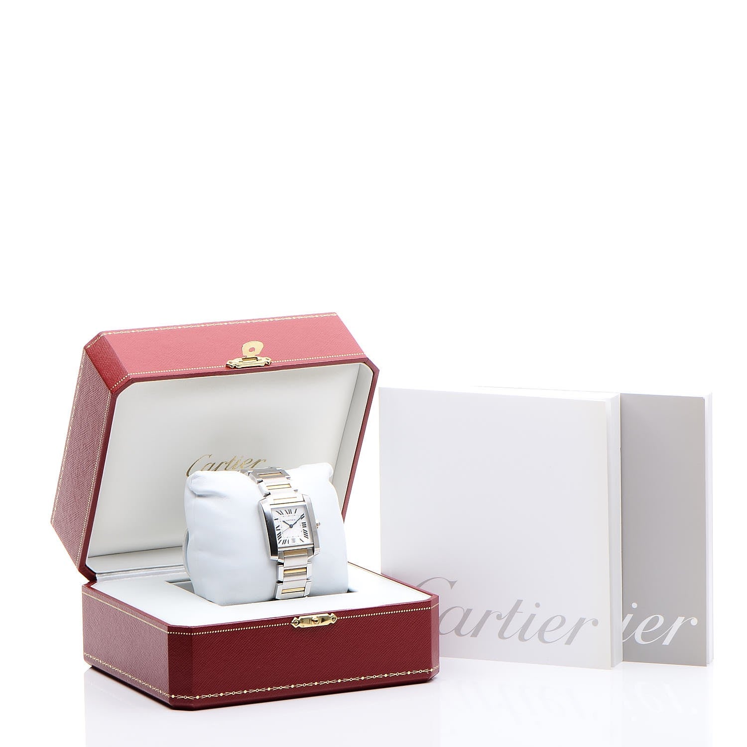 Cartier Stainless Steel 18K Yellow Gold 28mm Tank Francaise Automatic Watch 9 of 9
