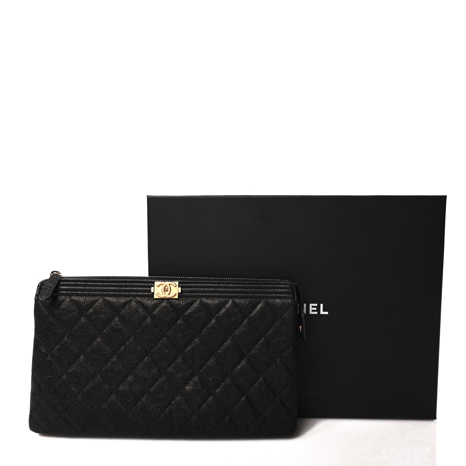 Chanel Caviar Quilted Small Zipped Boy Pouch Black 11 of 11