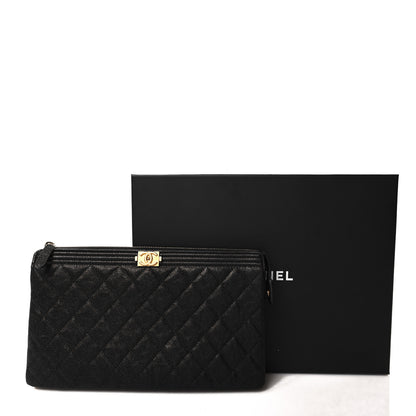 Chanel Caviar Quilted Small Zipped Boy Pouch Black 11 of 11