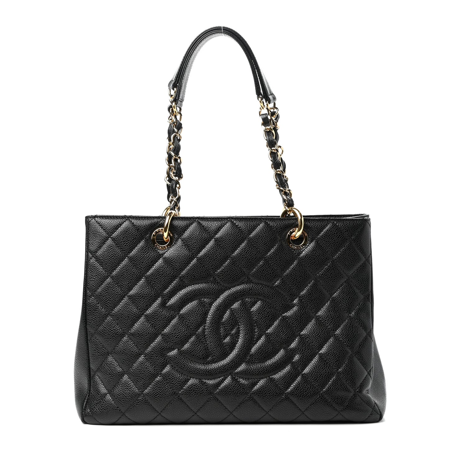 Caviar Quilted Grand Shopping Tote GST Black