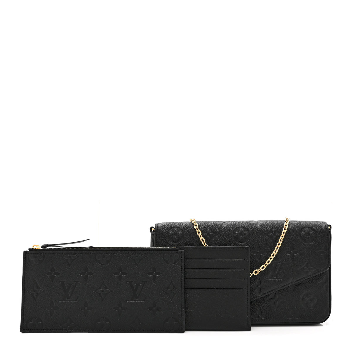 Louis Vuitton Empreinte Pochette Felicie Chain Wallet Black 3 of 10