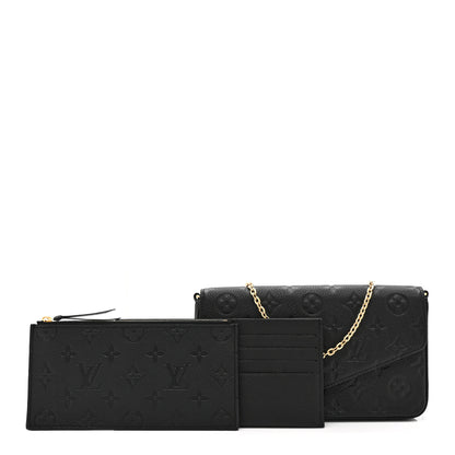 Louis Vuitton Empreinte Pochette Felicie Chain Wallet Black 3 of 10