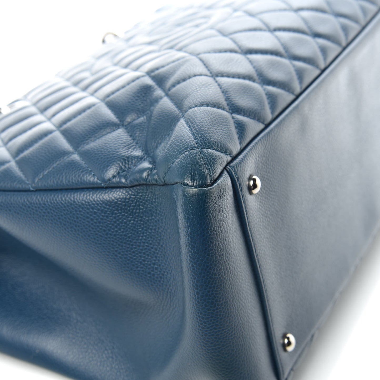 Caviar Quilted XL Grand Shopping Tote GST Navy Blue