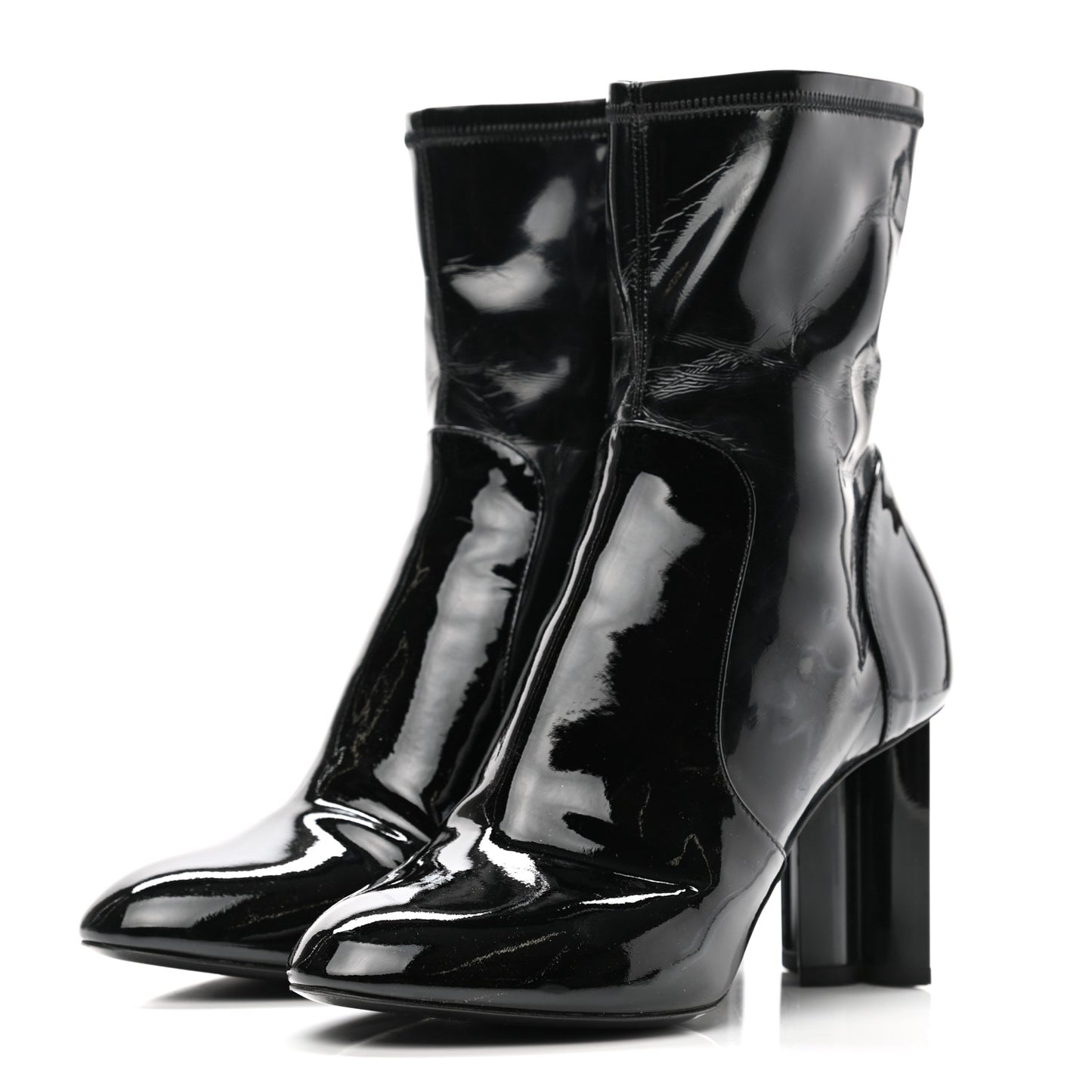 Patent Silhouette Ankle Boots 38.5 Black