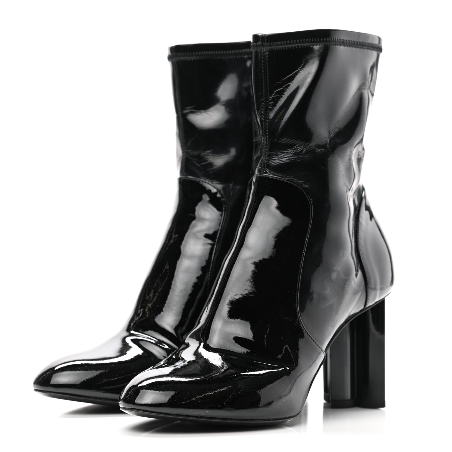 Louis Vuitton Patent Silhouette Ankle Boots 38.5 Black 3 of 10