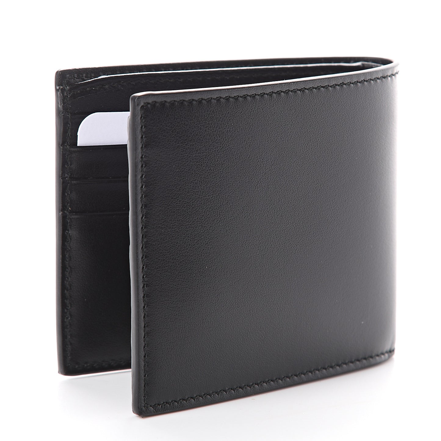 Plutone Calfskin Logo Bi-Fold Wallet Black