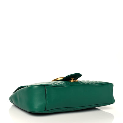 Gucci Calfskin Matelasse Medium GG Marmont Shoulder Bag Emerald Green 4 of 12