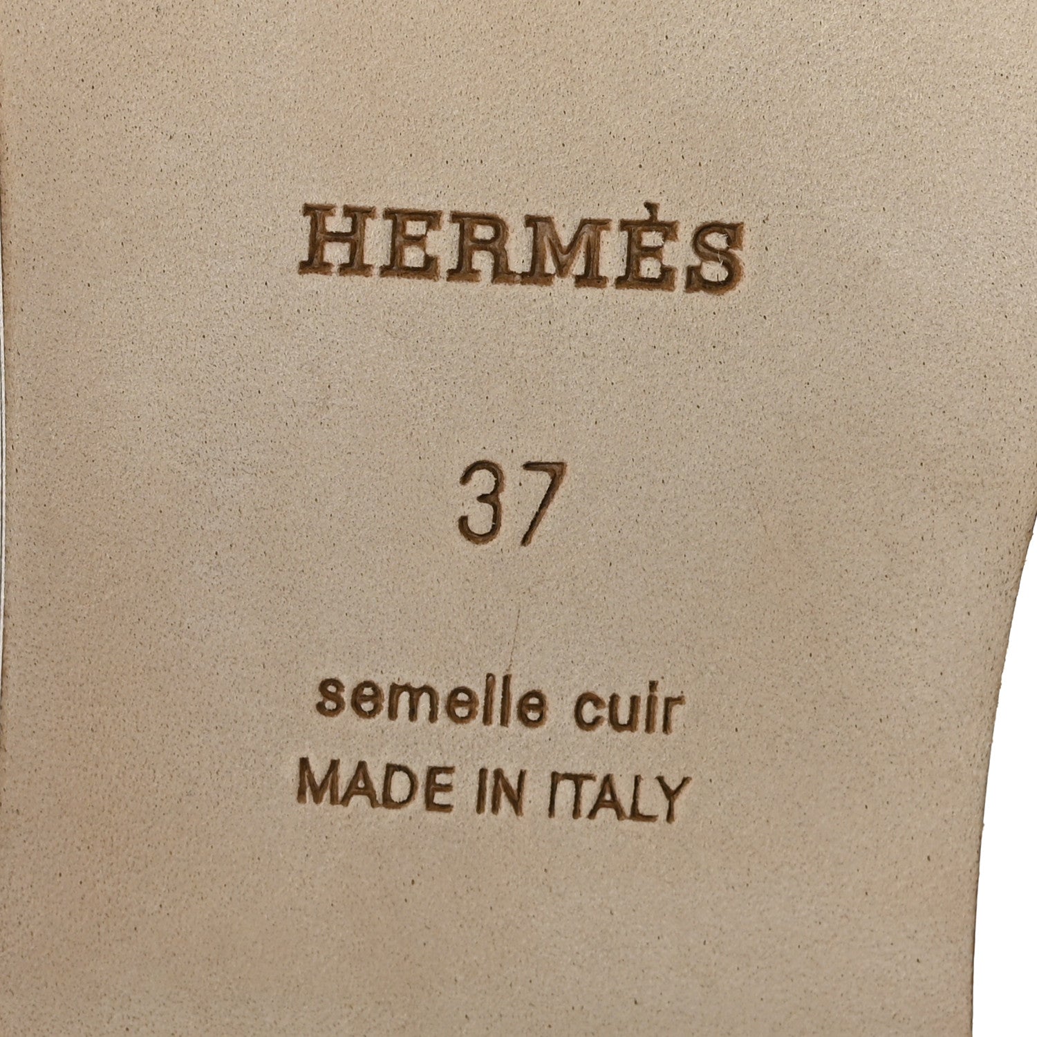 Hermes Box Calfskin Oran Sandals 37 White 8 of 9