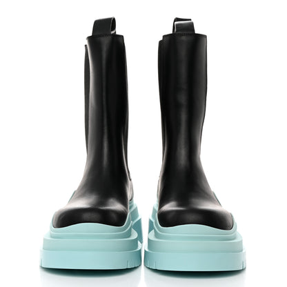 Bottega Veneta Calfskin The Tire Chelsea Boots 37.5 Black Pale Blue 2 of 7