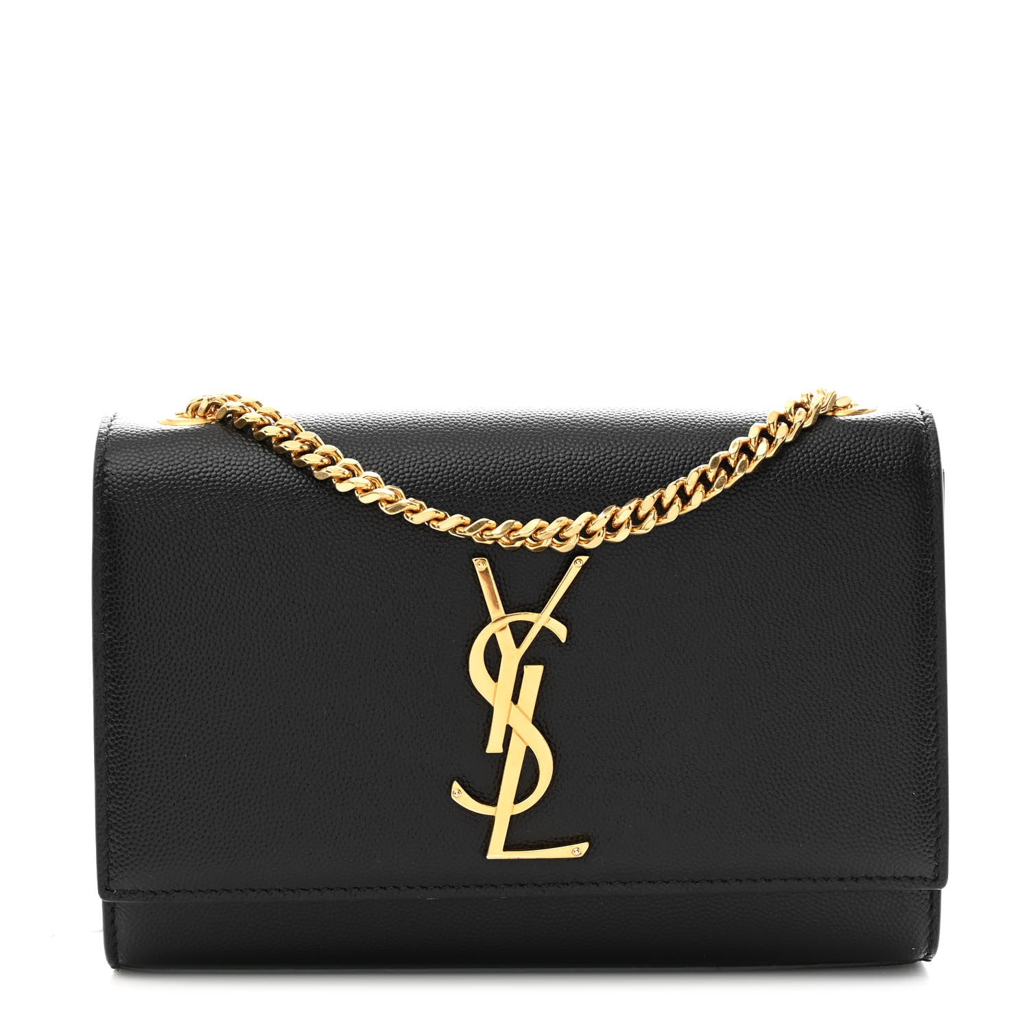 Saint Laurent Grain De Poudre Small Monogram Kate Satchel Black 1 of 10