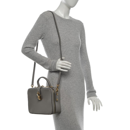 Dolce & Gabbana Drummed Calfskin Rosaria Shoulder Bag Grigio 2 of 6