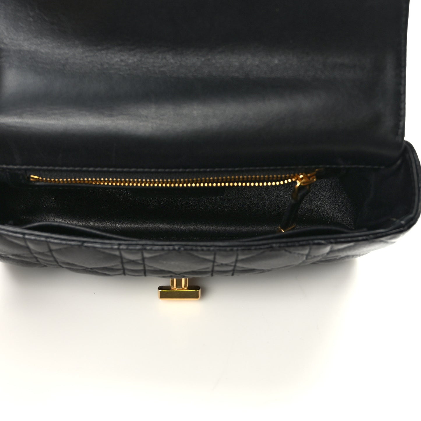 Calfskin Cannage Small Caro Bag Black