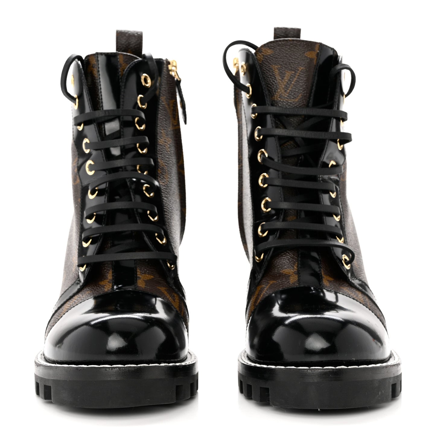Patent Calfskin Monogram Star Trail Ankle Boots 40.5 Black