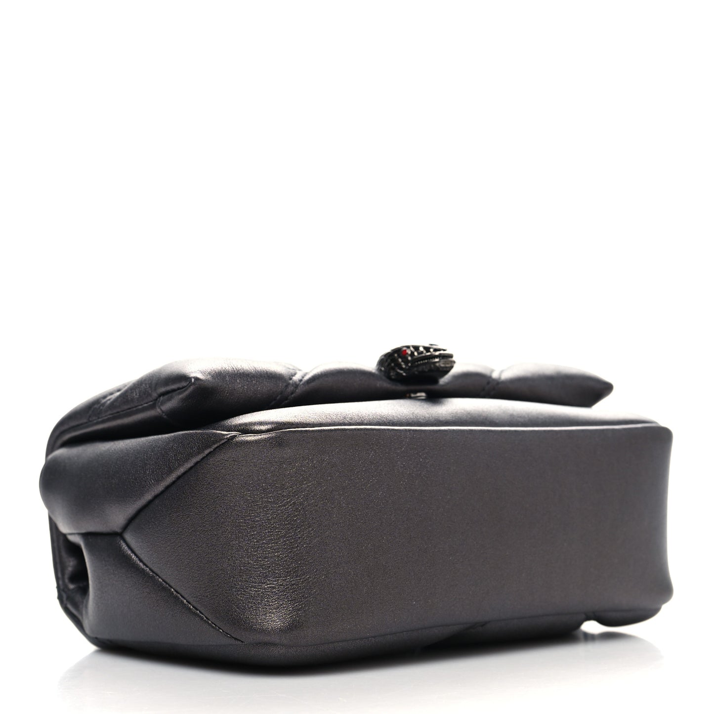 Metallic Calfskin Matelasse Mini Serpenti Cabochon Crossbody Bag Gray