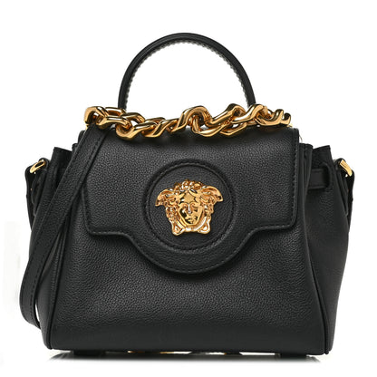 Versace Grained Calfskin Small La Medusa Top Handle Bag Black 1 of 12