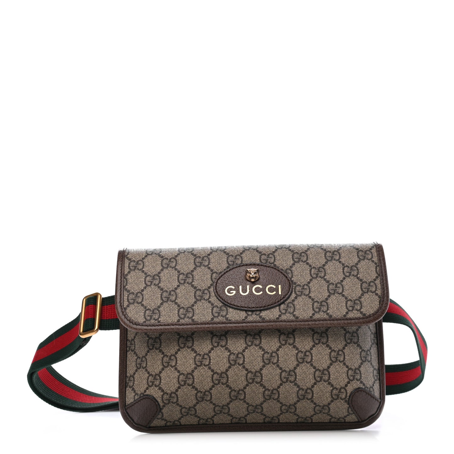 GG Supreme Monogram Neo Vintage Web Belt Bag Brown