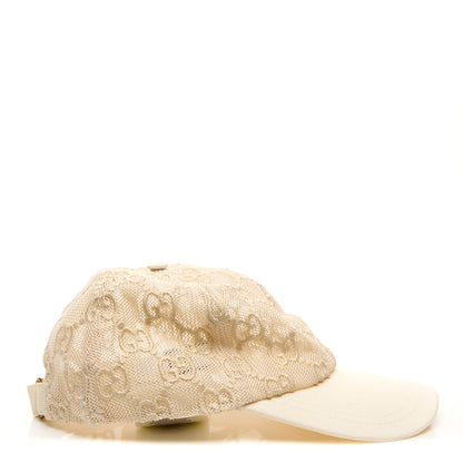 Gucci Mesh GG Monogram Shivali Baseball Hat XL Cream Ivory 6 of 8