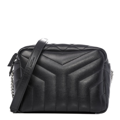 Saint Laurent Calfskin Y Quilted Monogram Small Loulou Bowling Bag Black 1 of 9