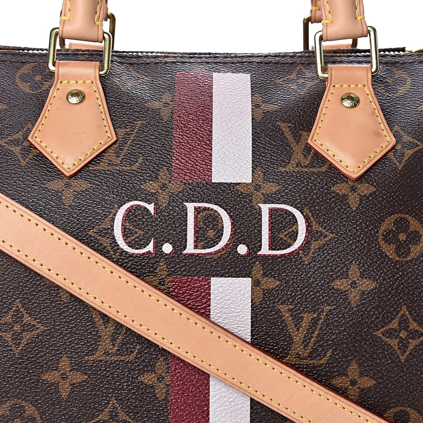 Monogram My LV Heritage Speedy Bandouliere 30 Bordeaux White