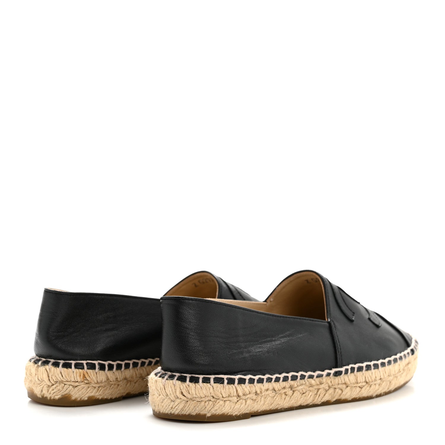 Chanel Lambskin CC Espadrilles 37 Black 5 of 9