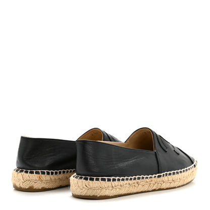 Chanel Lambskin CC Espadrilles 37 Black 5 of 9