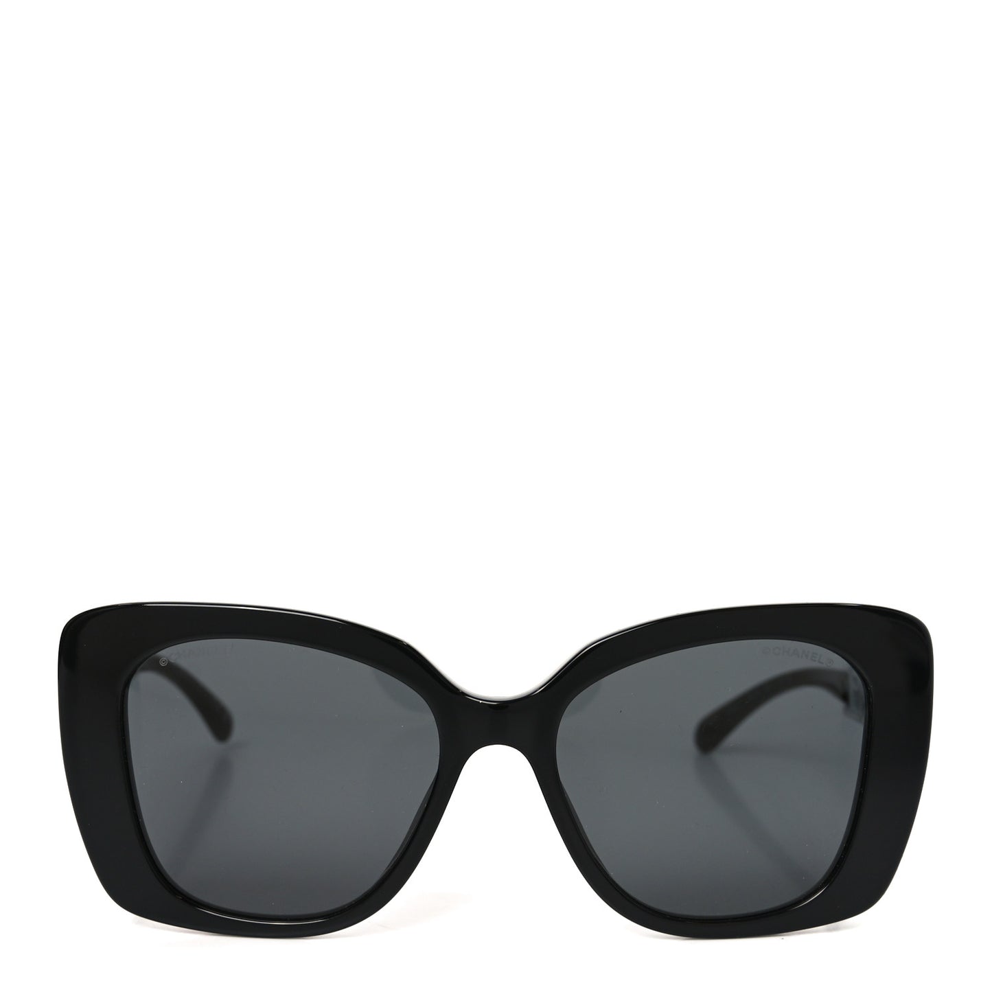 Acetate Strass Square Sunglasses 5422-B Black White