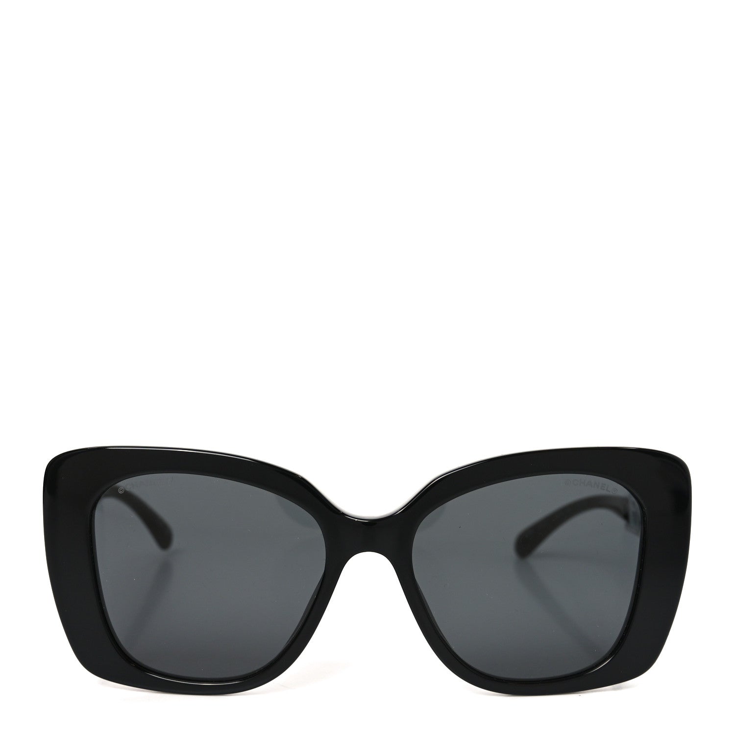 Chanel Acetate Strass Square Sunglasses 5422-B Black White 2 of 7