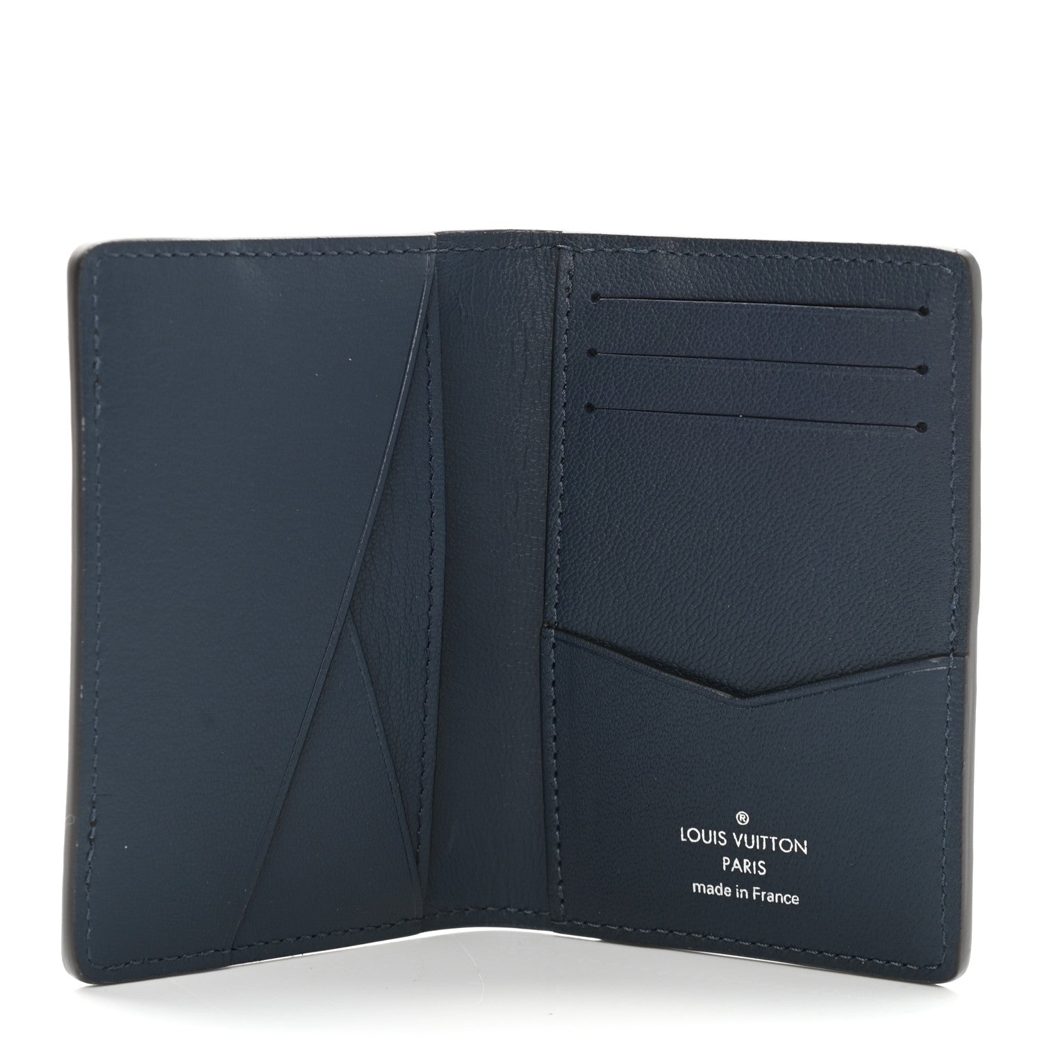 Louis Vuitton Ostrich Crocodile Pocket Organizer Blue Black