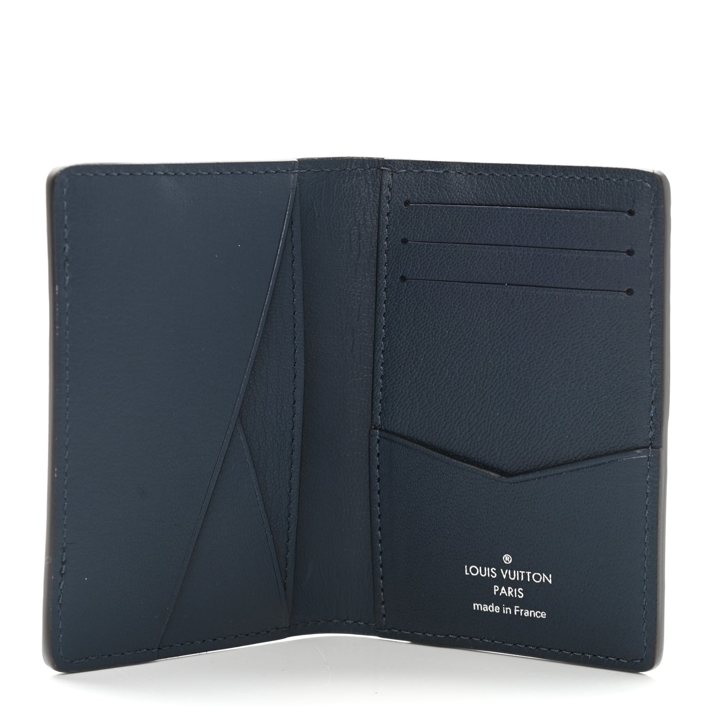 Ostrich Crocodile Pocket Organizer Blue Black