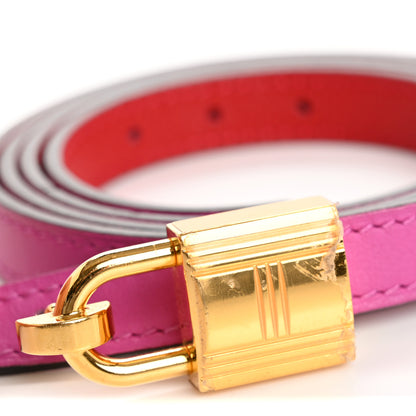 Hermes Swift Epsom 13mm Romance Belt 85 34 Magnolia Rouge Casaque 6 of 9