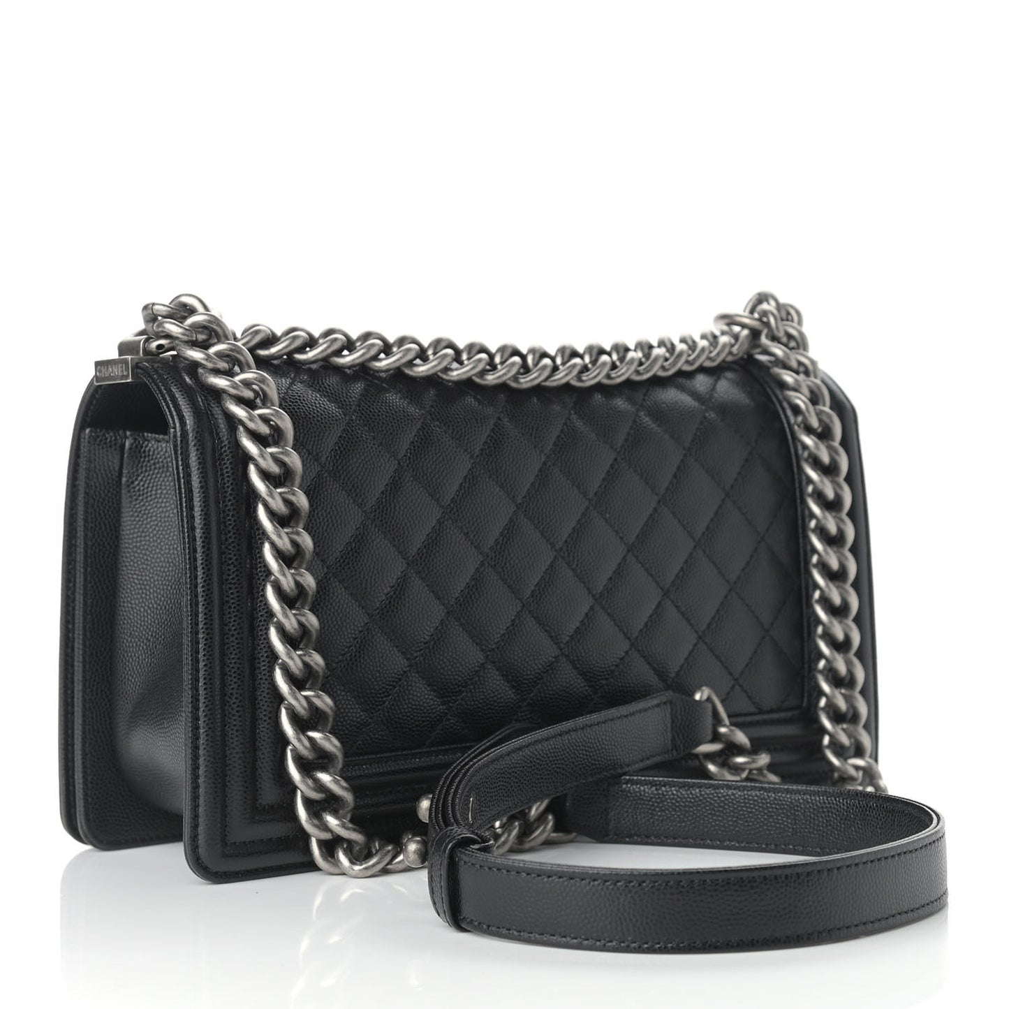 Caviar Quilted Medium Boy Flap Black