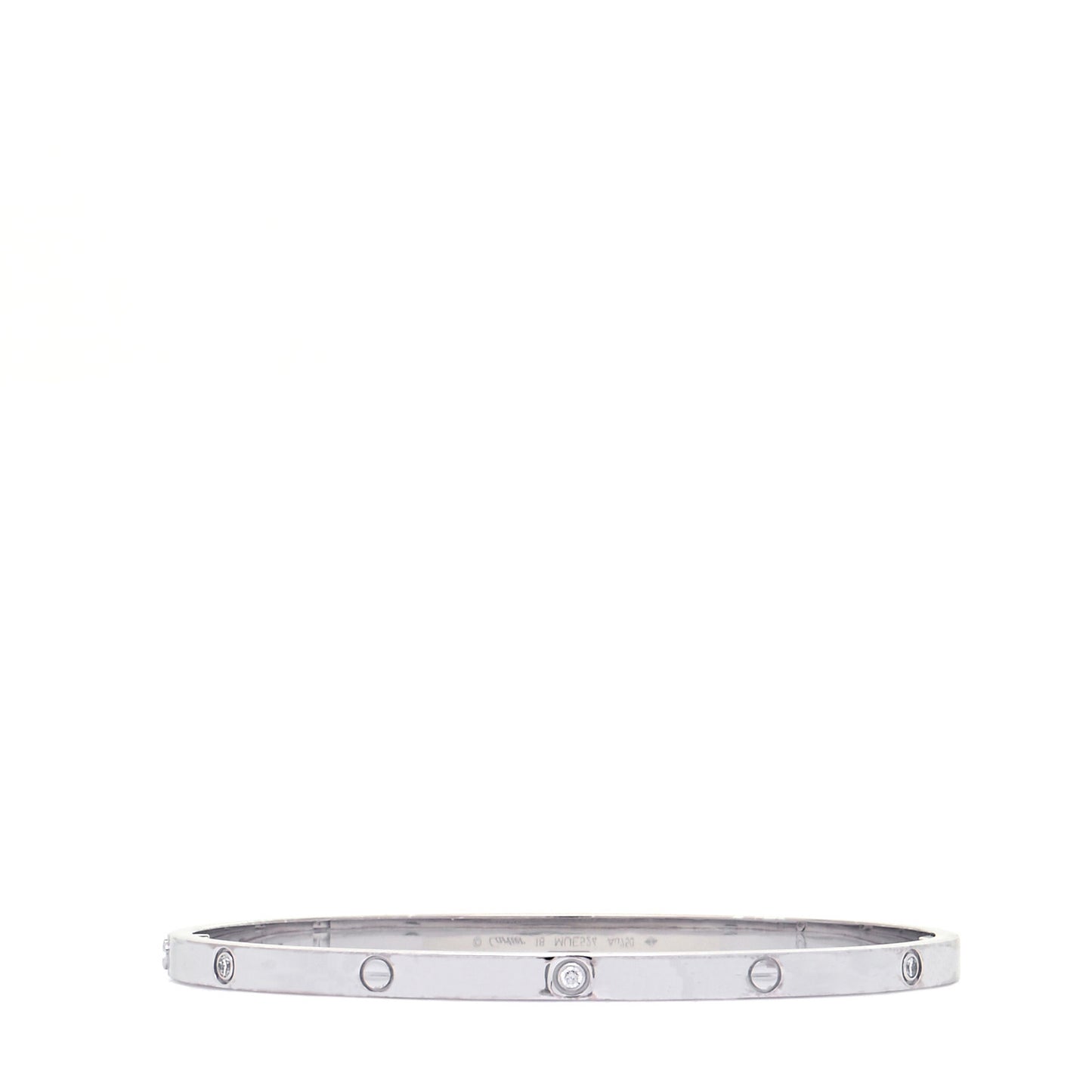 18K White Gold 6 Diamond Small LOVE Bracelet 18
