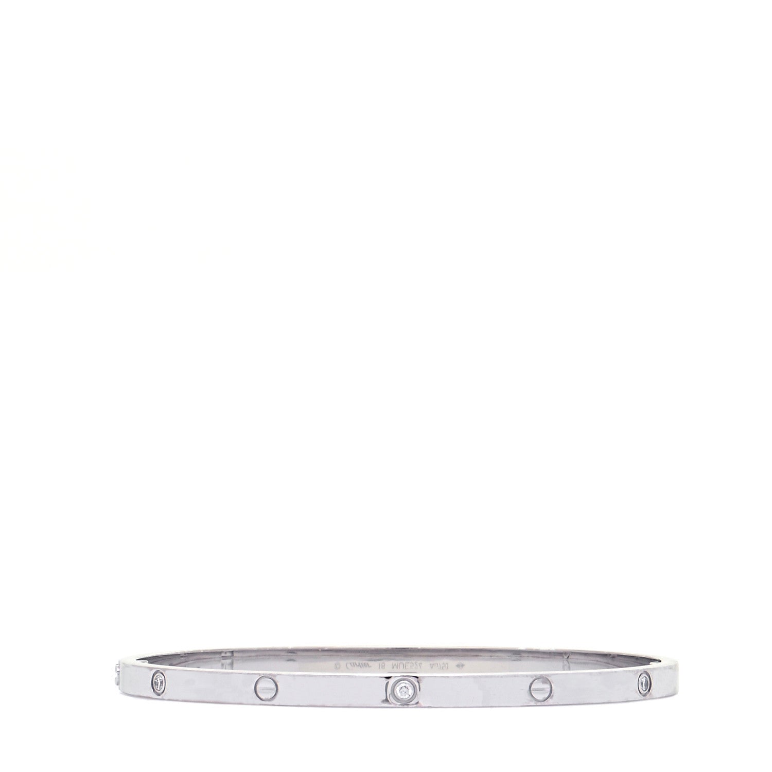 Cartier 18K White Gold 6 Diamond Small LOVE Bracelet 18 3 of 7