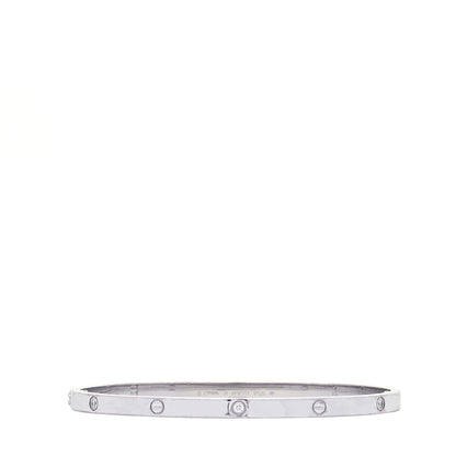 Cartier 18K White Gold 6 Diamond Small LOVE Bracelet 18 3 of 7